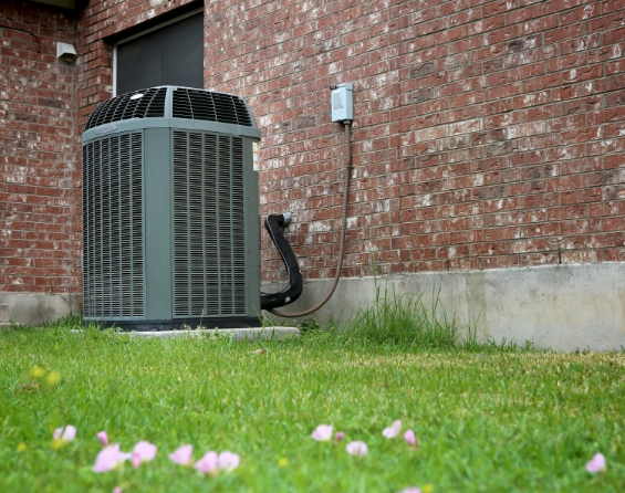 Air conditioning unit outside of a home